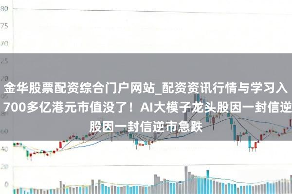 金华股票配资综合门户网站_配资资讯行情与学习入口汇总 700多亿港元市值没了！AI大模子龙头股因一封信逆市急跌