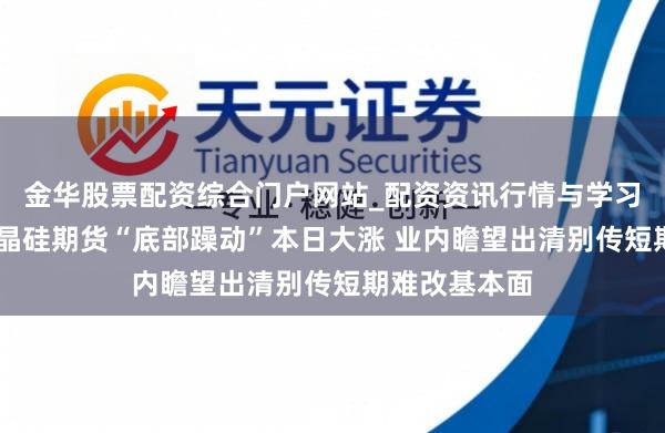 金华股票配资综合门户网站_配资资讯行情与学习入口汇总 多晶硅期货“底部躁动”本日大涨 业内瞻望出清别传短期难改基本面