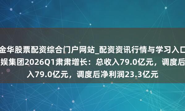 金华股票配资综合门户网站_配资资讯行情与学习入口汇总 腾讯音乐文娱集团2026Q1肃肃增长：总收入79.0亿元，调度后净利润23.3亿元